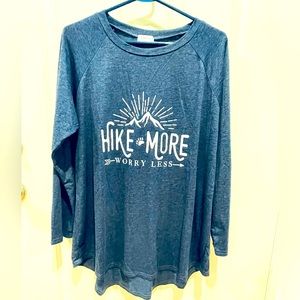 Locryz Women Tunic Top - “Hike More Worry Less”, Size Large